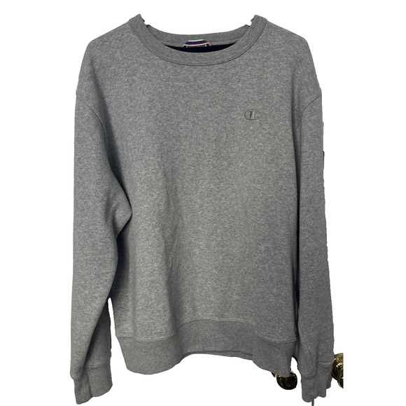 Champion Men's Med Gray Pullover Sweatshirt Basic Staple Athleisure Active Cozy - Picture 1 of 6